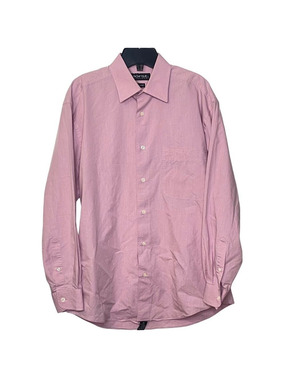 Horst Men's Pink Long Sleeved Casual Button Down Shirt Size 15.5